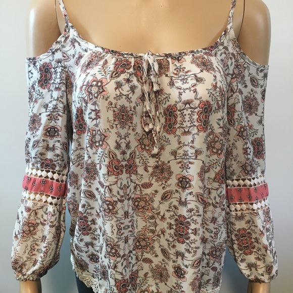 Penelope cold shoulder floral long sleeve size S - Picture 2 of 14